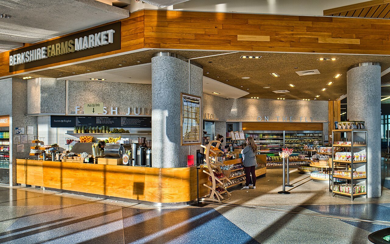 A food market in one of Logan's terminals