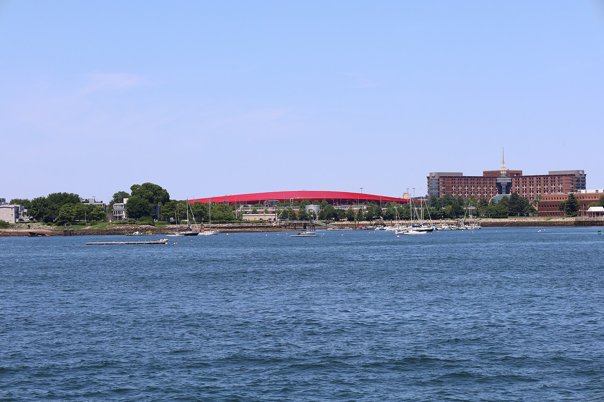 Logan Airport across the harbor from the Salem ferry