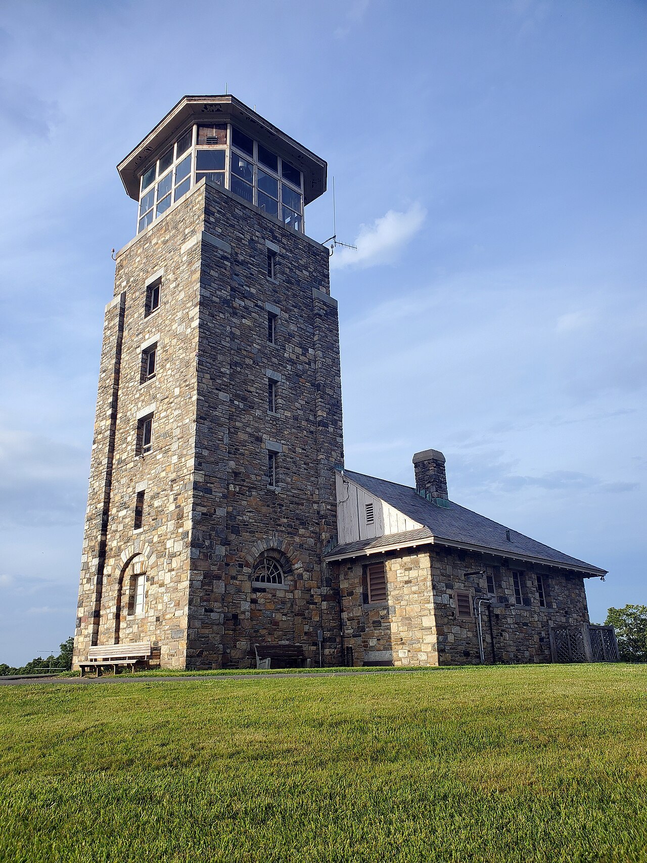 The stone observation tower above the Quabbin Reservoir