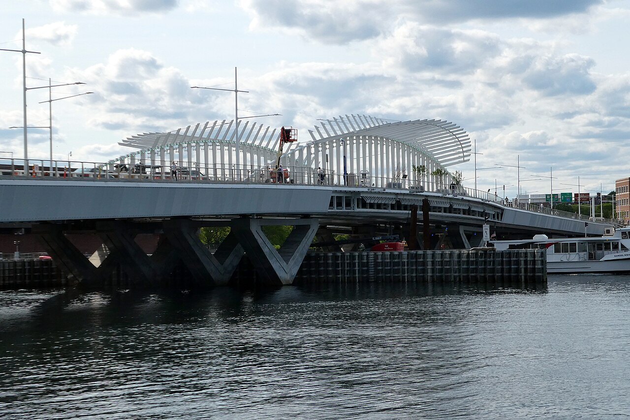 The new bridge over the Charles between the North End and Charlestown, on the trail's last leg