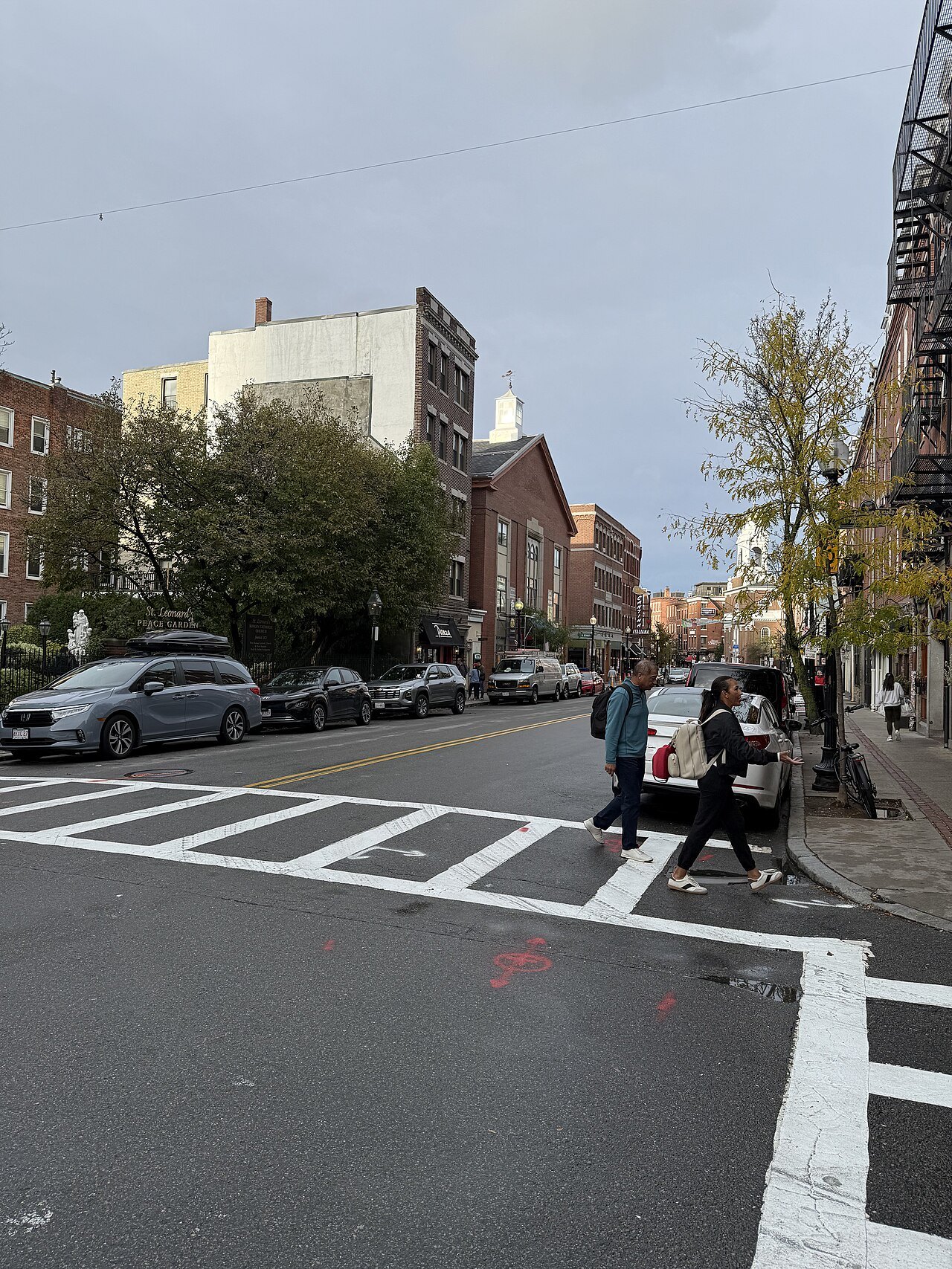 A crosswalk on Hanover Street in the North End