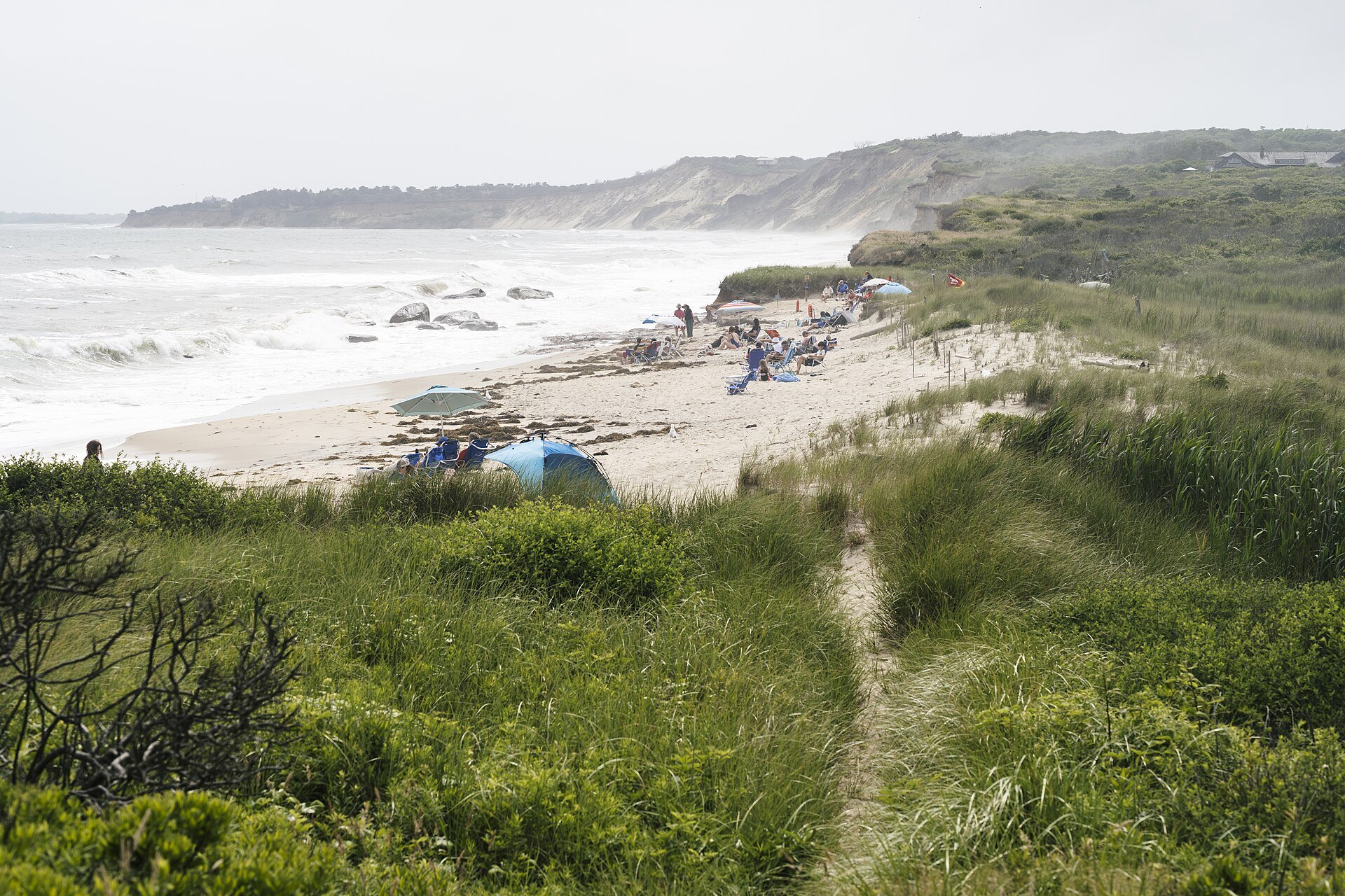 Lucy Vincent Beach in Chilmark, a path through the dune grass down to the surf