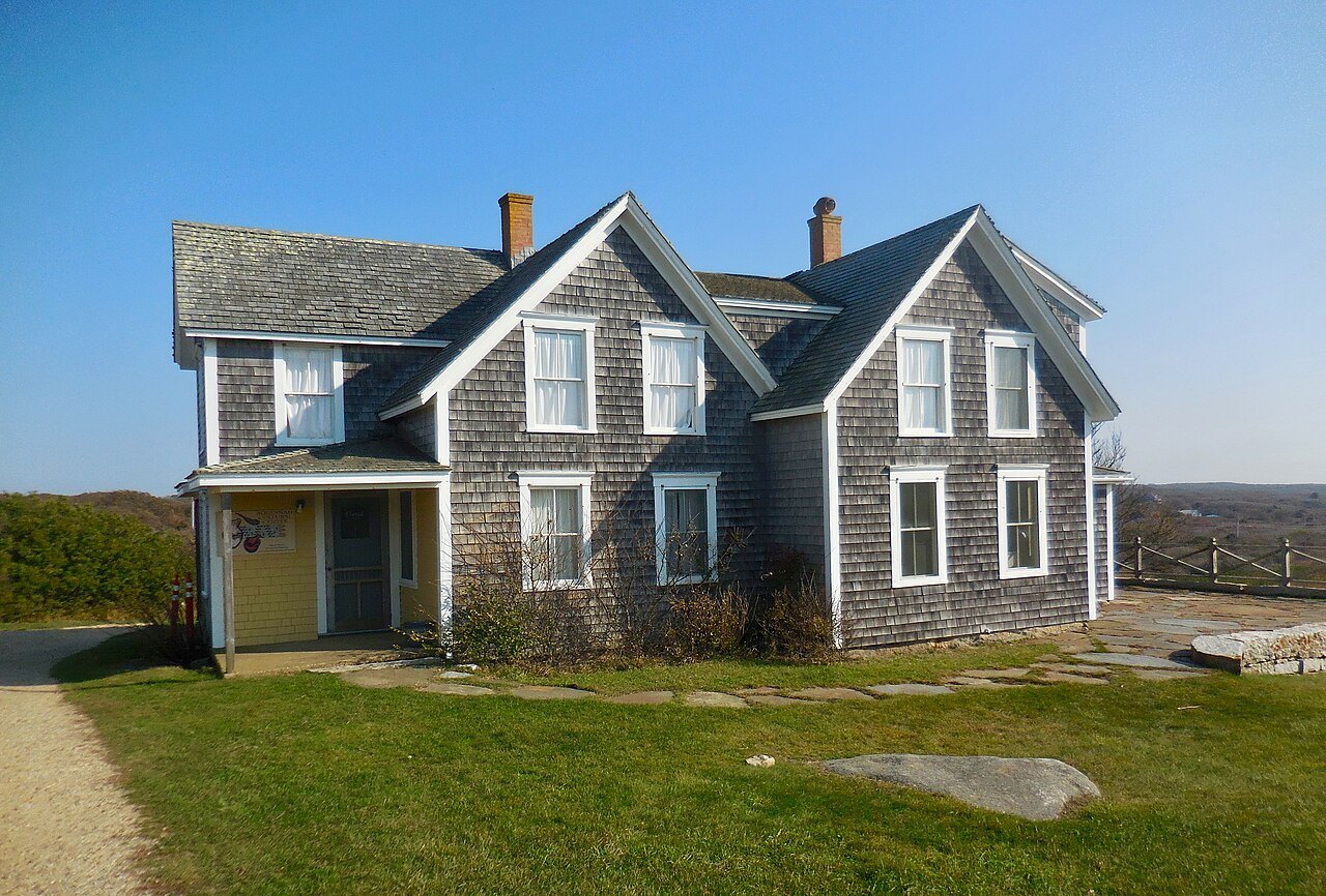 The Vanderhoop Homestead in Aquinnah, a shingled house that holds the Aquinnah Cultural Center